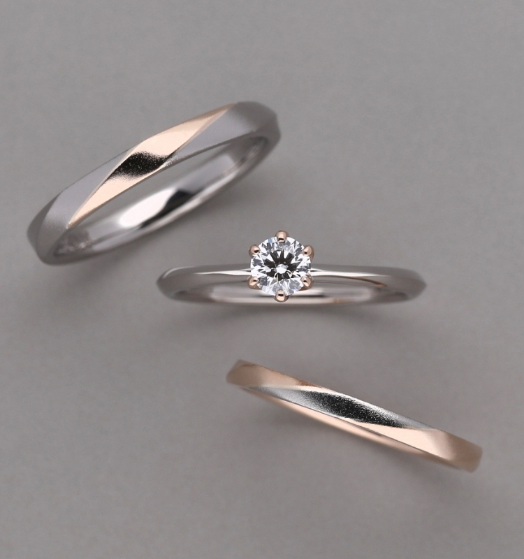 結婚指輪と婚約指輪のセットリング